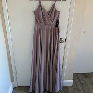 Lulu's All About Love Taupe Maxi Dress